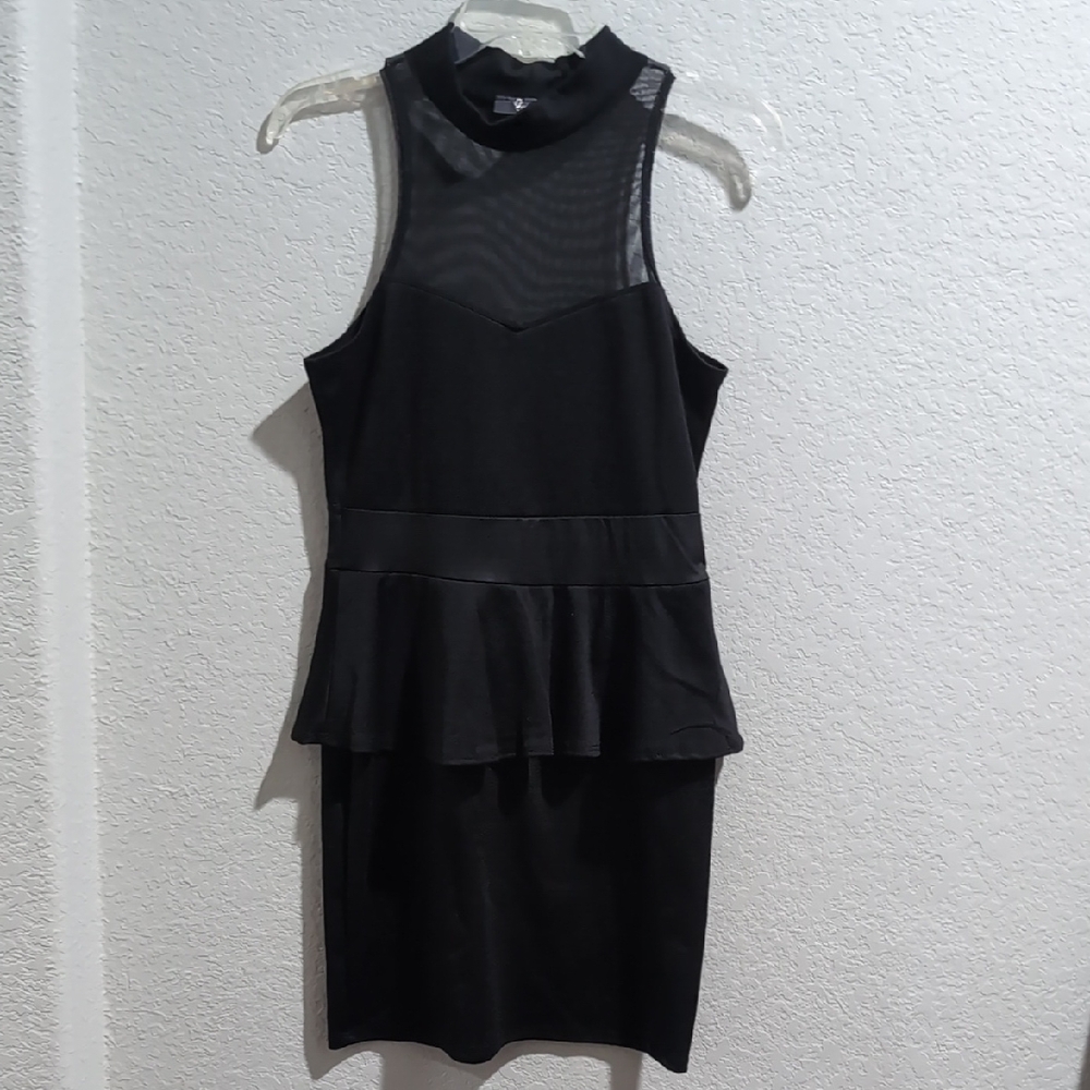 Pinc Black Peplum Mini Dress Cocktail